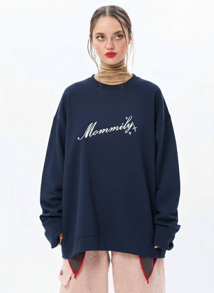 Crewneck Mommily - Navy/Cream